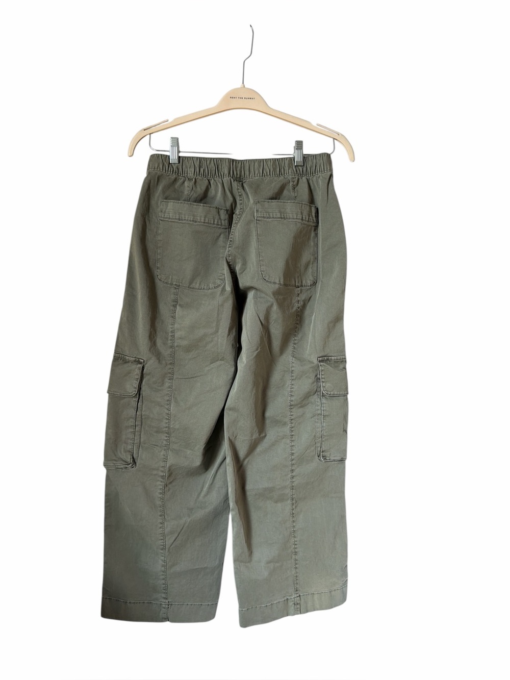 Abercrombie & Fitch Olive Green Wide Leg Baggy Cargo Pull On Pants Oversized - Picture 5 of 9